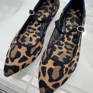 Rothy's Leopard Print Flats with Black Accents